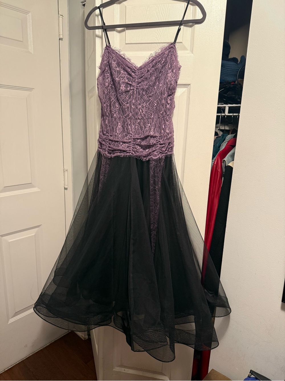 Betsey Johnson Purple Lace Bodice Dress